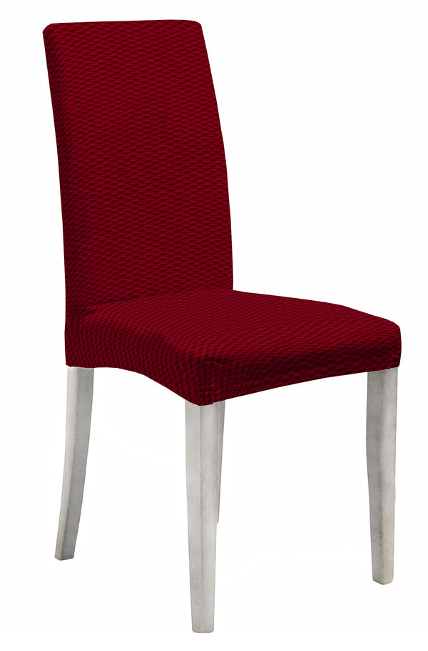 acquista 2er-Set Stuhlhussen mit elastischer Rückenlehne aus bordeauxfarbenem Fashion-Polyester
