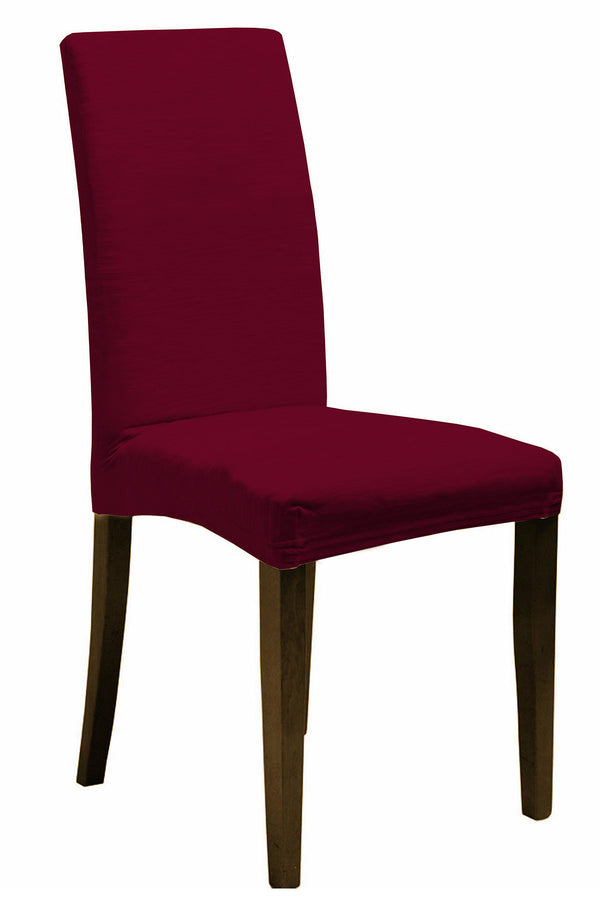 Set mit 2 Stuhlhussen mit elastischer Rückseite aus bordeauxfarbenem Polyester acquista