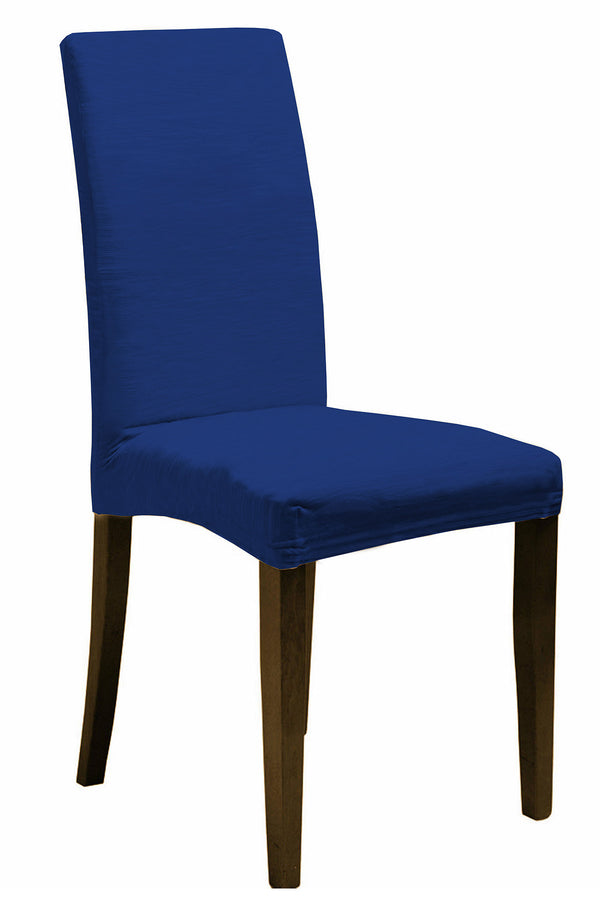 Satz mit 2 Stuhlhussen mit elastischer Rückseite aus Polyester in Electric Blue online