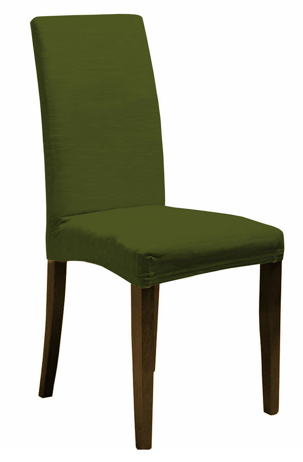 sconto Set mit 2 Stuhlhussen mit elastischer Rückseite aus dunkelgrünem Polyester
