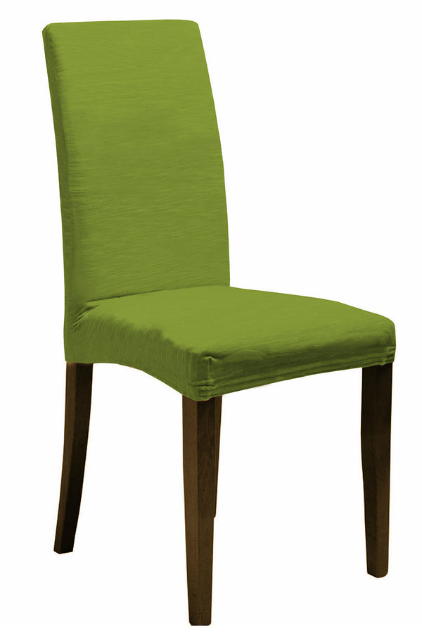 Satz mit 2 Stuhlhussen mit elastischer Rückseite aus apfelgrünem Polyester sconto