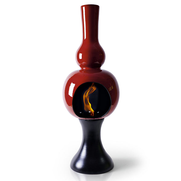 Bioethanol-Bodenkamin aus Keramik 32x95 cm Ferazzoli Onda Rosso Lucido sconto