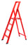 Klappbare Holzleiter 4 Stufen H88 cm Rot