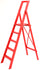 Klappbare Holzleiter 5 Stufen H100 cm Rot