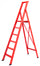 Holzklappleiter 6 Stufen H130 cm Rot