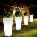 Vaso Luminoso da Giardino a LED 30x30x60 cm in Resina 5W Cedar Bianco Freddo-7