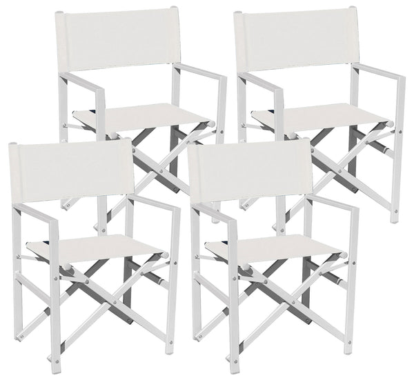 Set mit 4 Gartendirektorstühlen 55 x 52 x 86 cm in ecrufarbenem Aluminium online