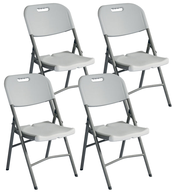 Set mit 4 klappbaren Catering-Gartenstühlen 47 x 61 x 87 cm aus weißem Polyethylen sconto