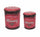 Set 2 Pouf Round Container aus MDF Red Beer