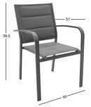 Set Tavolo e 6 Sedie da Giardino in Alluminio e Textilene Antracite-6