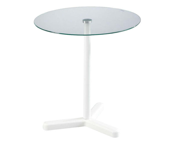 prezzo Tavolino Ø45xH48,5 cm in Vetro Temperato e Metallo Tako Trasparente e Bianco