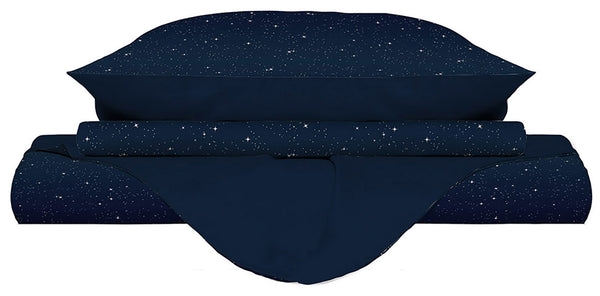 Sterne bedruckter Bettbezug mit Kissenbezügen in verschiedenen Größen prezzo