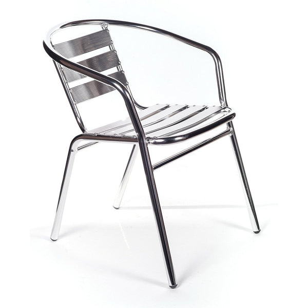 Stapelbarer Sessel 56x55x74 h cm aus grauem Aluminium acquista