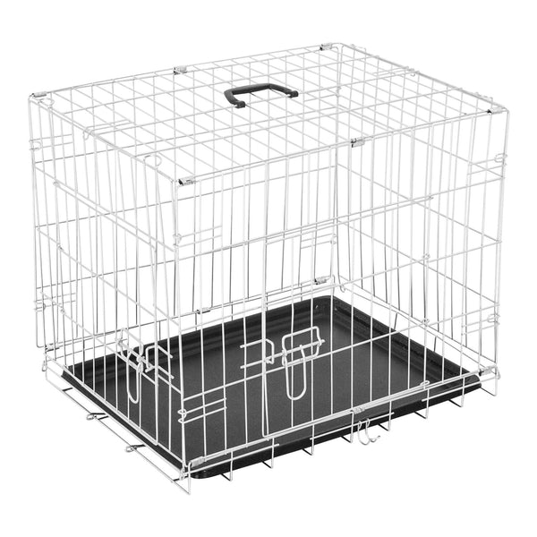 online Faltbarer Hundekäfig aus Metall mit doppelter Öffnung 91x61x67 cm