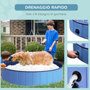 Piscina Pieghevole per Cani in PVC Azzurro Ø140x30h cm -6