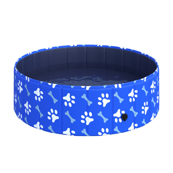 Starrer Pool für kleine Hunde 35 kg Ø100x30 cm aus PVC und blauer Spanplatte online