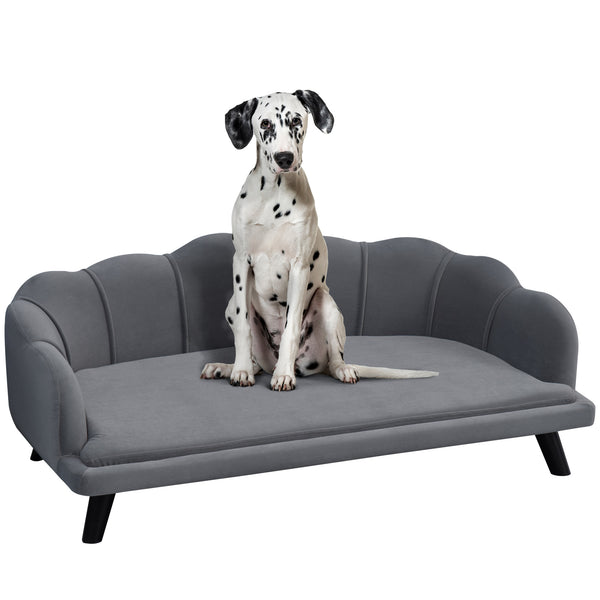 Sofa für mittelgroße Hunde 98,5x60,5Px35 cm in grauem Stoff prezzo