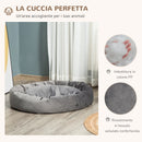 Cuccia Imbottita per Cani 102x74x23 cm in Tessuto Vellutato Grigio Scuro-6
