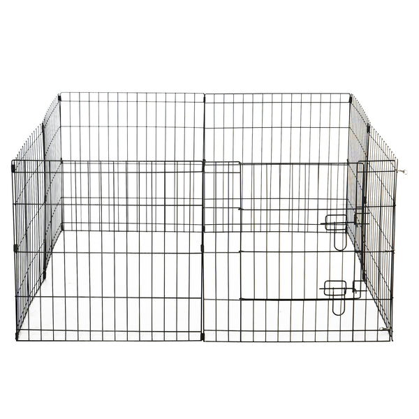 Zaun für Hunde Katzen Welpen Nagetiere Zaunnetz Käfig 8 Stück 61x61 cm Schwarz sconto
