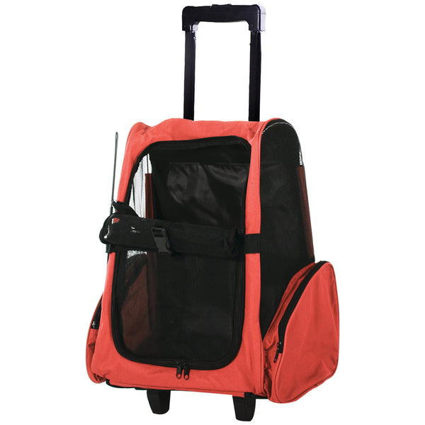 Trolley-Rucksack 2 in 1 für kleine Haustiere Rot 35x27x49 cm online