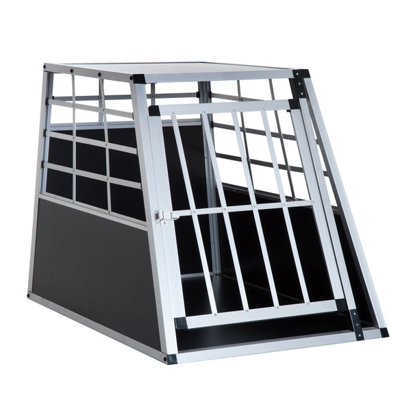Käfigbox für den Transport von Hunden Aluminiumlegierung Schwarz Silber 65x91x69 cm acquista