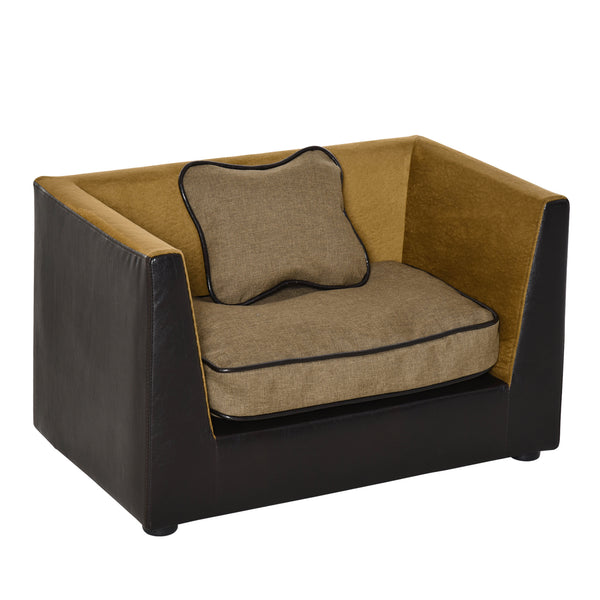 online Luxus-Sofa für Hunde und Katzen aus Kunstleder mit Kissen 68,5 x 42 x 43 cm