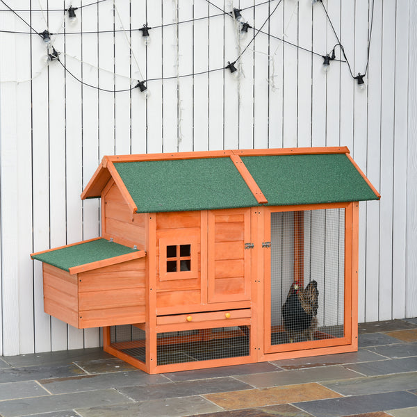 prezzo Hühnerstall mit Brutnest und Haus mit herausnehmbarem Tablett 170 x 81 x 110 cm in Orange Wood