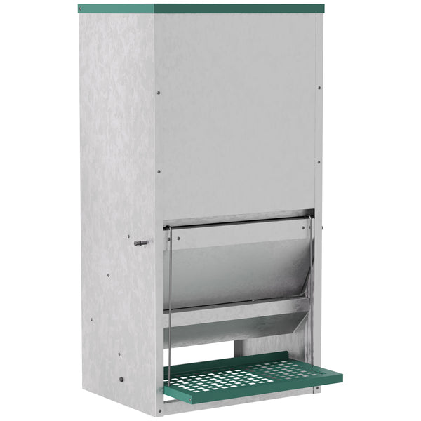 acquista Futterautomat für Hühner 33,5x38,5x66 cm aus verzinktem Metall und silbernem Aluminium