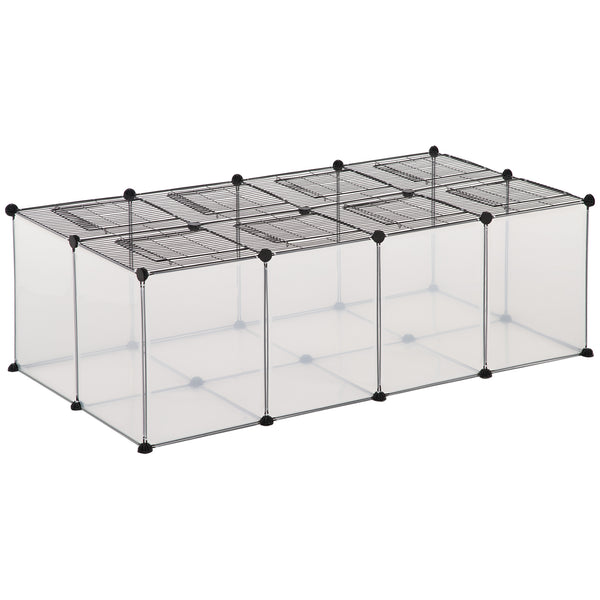 Modularer Käfig für Hamster und Nagetiere 140 x 70 x 45 cm aus Harz und schwarzem und transparentem Stahl acquista