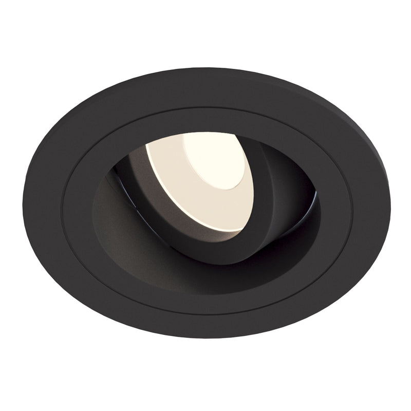 Faretto da incasso Downlight in Alluminio Atom Nero-1