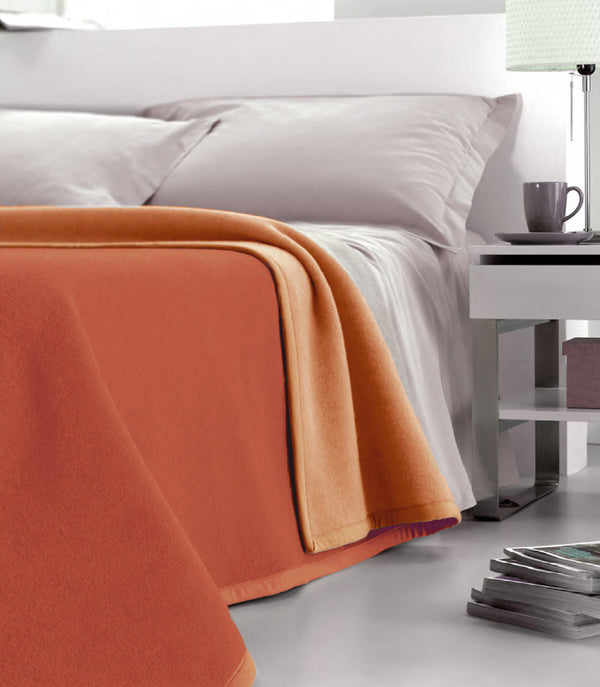 acquista Dobleface-Decke aus reiner Wolle 450gr Cober Double Orange Verschiedene Größen