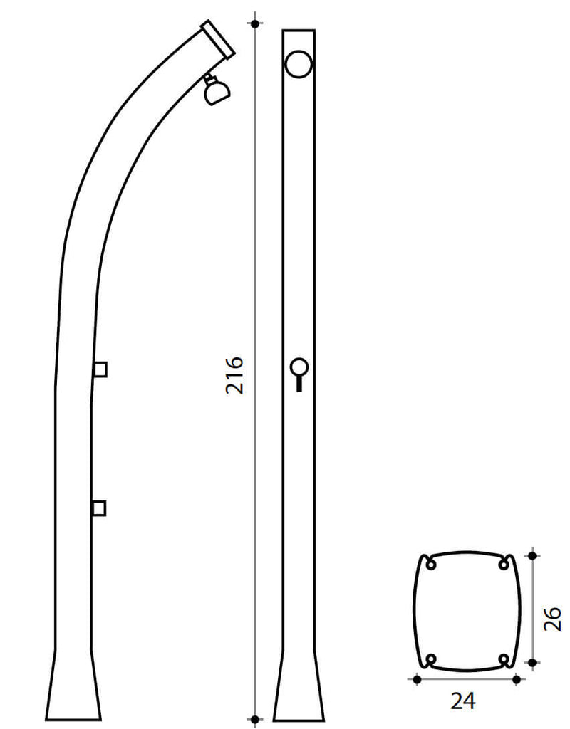 Doccia Solare da Giardino 25L Miscelatore e Lavapiedi Rosa-3