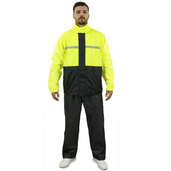 Lässige Regenschutz-Set Jacke Hose für Motorrad Scooter TJ Marvin E39 Gelb Fluo prezzo