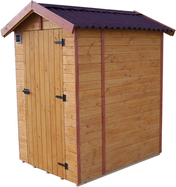 Casetta Box da Giardino 1,4x1,4 m con Pavimento e WC a Secco in Legno Picea Massello 16mm Eden sconto