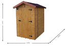 Casetta Box da Giardino 1,4x1,4 m con Pavimento e WC a Secco in Legno Picea Massello 16mm Eden-5