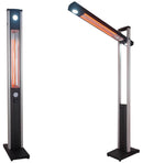 Stufa Elettrica ad infrarossi da Esterno 50x25x200 cm in Fibra di Carbonio con Luce Led Skyline Nero-1