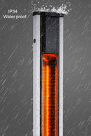 Stufa Elettrica ad infrarossi da Esterno 50x25x200 cm in Fibra di Carbonio con Luce Led Skyline Nero-3