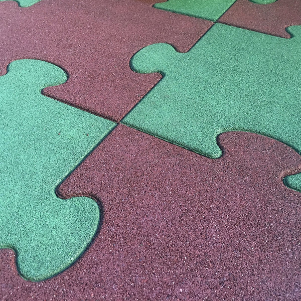 sconto Ineinandergreifender Antitrauma-Boden für Kinder 50 x 50 x 4,5 cm aus rotem Gummi