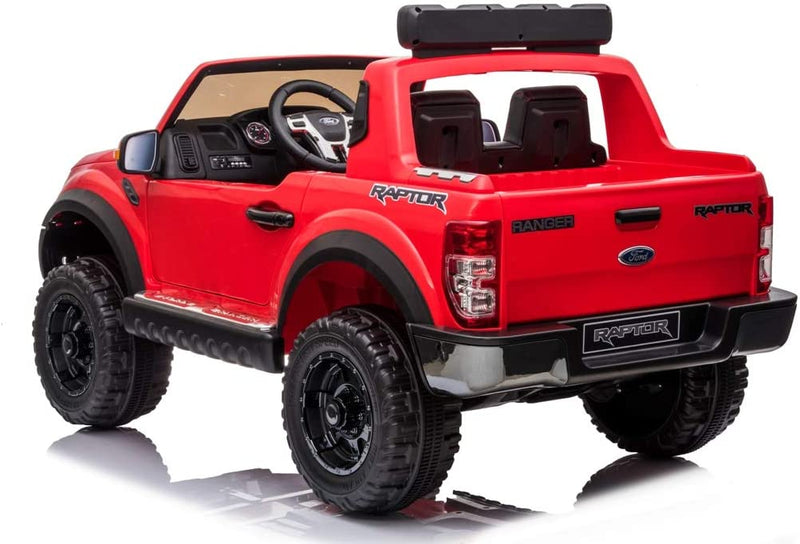 Macchina Elettrica per Bambini 2 posti 12V Ford Ranger Raptor Rossa-3