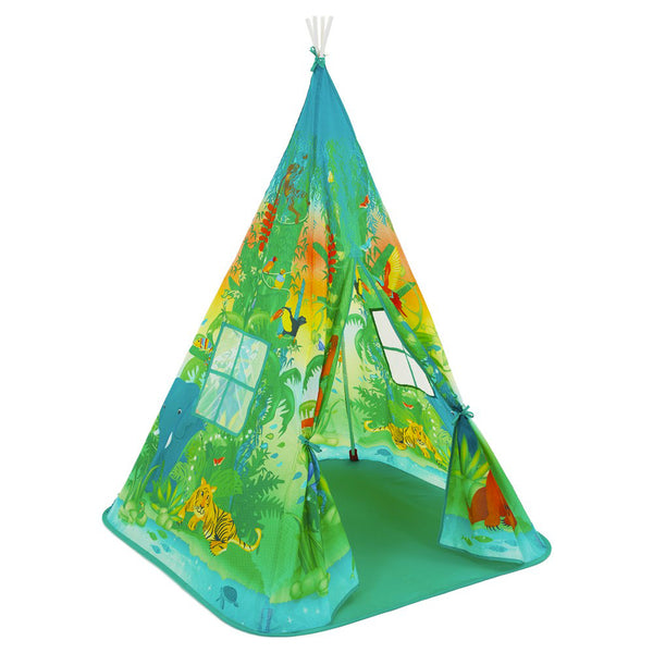 Zelt Spielhaus für Kinder Triangular Fun 2 Give Green Jungle sconto