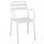 Stapelbarer Sessel Bristol 51 x 52 x 81 h cm aus weißem Stahl