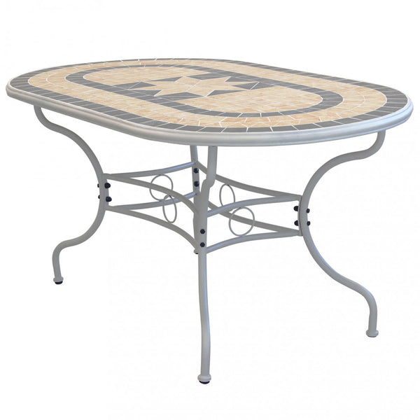 acquista Perse Ovaler Tisch 160 x 90 x 74 h cm aus Tortora-Stahl