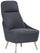 Gepolsterter Sessel aus Stoff mit Stahlbeinen Tosini Memphis Dunkelgrau