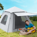 Tenda da campeggio per 2-3 persone 210x210x150 cm con Veranda grigia e bianca-2
