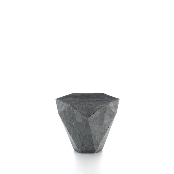 Tavolino da Soggiorno 60x60x50 cm in Pietra Fossile Diamond small Grigio sconto