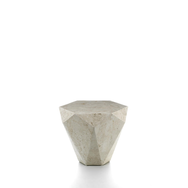 Tavolino da Soggiorno 60x60x50 cm in Pietra Fossile Diamond small Beige online