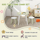 Set Tavolino e 2 Sedie per Bambini con Design a Fiori  in MDF e Legno di Pino Giallo e Bianco-7