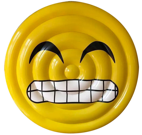 Aufblasbare Matratze Ø150 cm aus PVC in Form von Emoji Ranieri Face Smile Yellow acquista