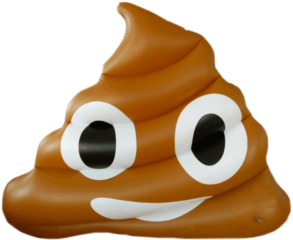 sconto Aufblasbare Matratze 160x130 cm aus PVC in Form von Emoji Ranieri Face Poop Brown