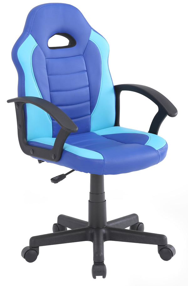 Ergonomischer Gaming-Stuhl für Kinder 55 x 56 x 99,5 cm in blauem und hellblauem Kunstleder sconto
